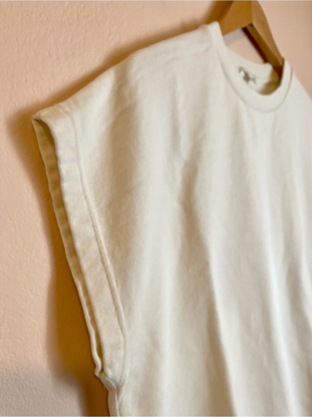 COS Cream French Terry Cotton Sleeveless Top Made in Portugal Medium - Picture 4 of 10